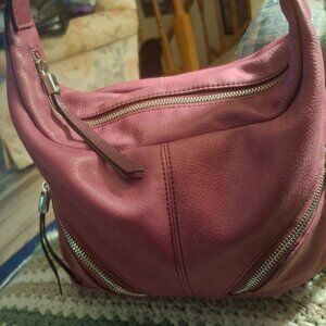b. makowsky Purple Leather Shoulder Bag